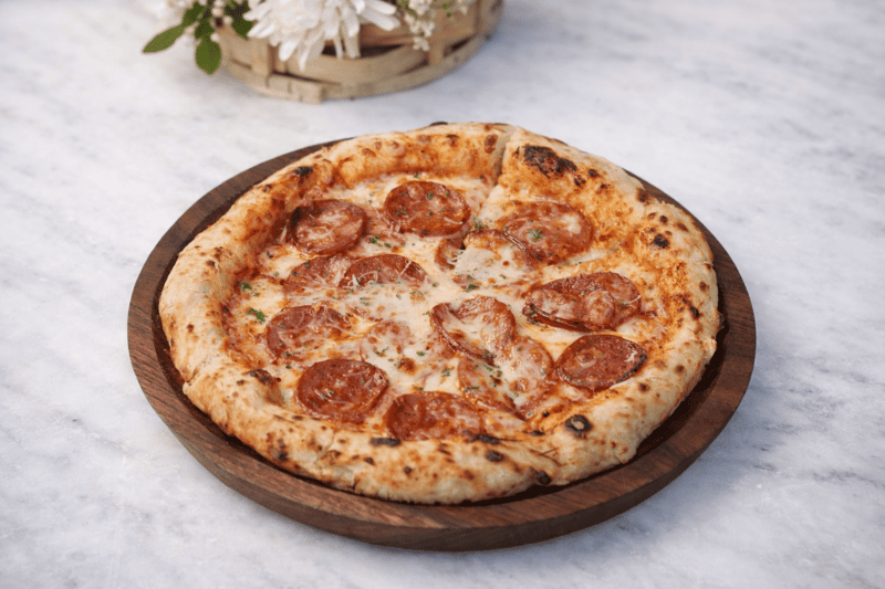 A pepperoni pizza at CUP