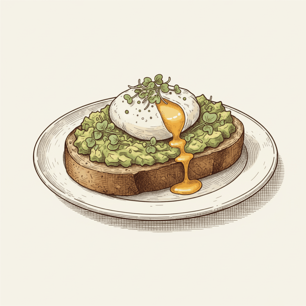 Avo toast with poached egg