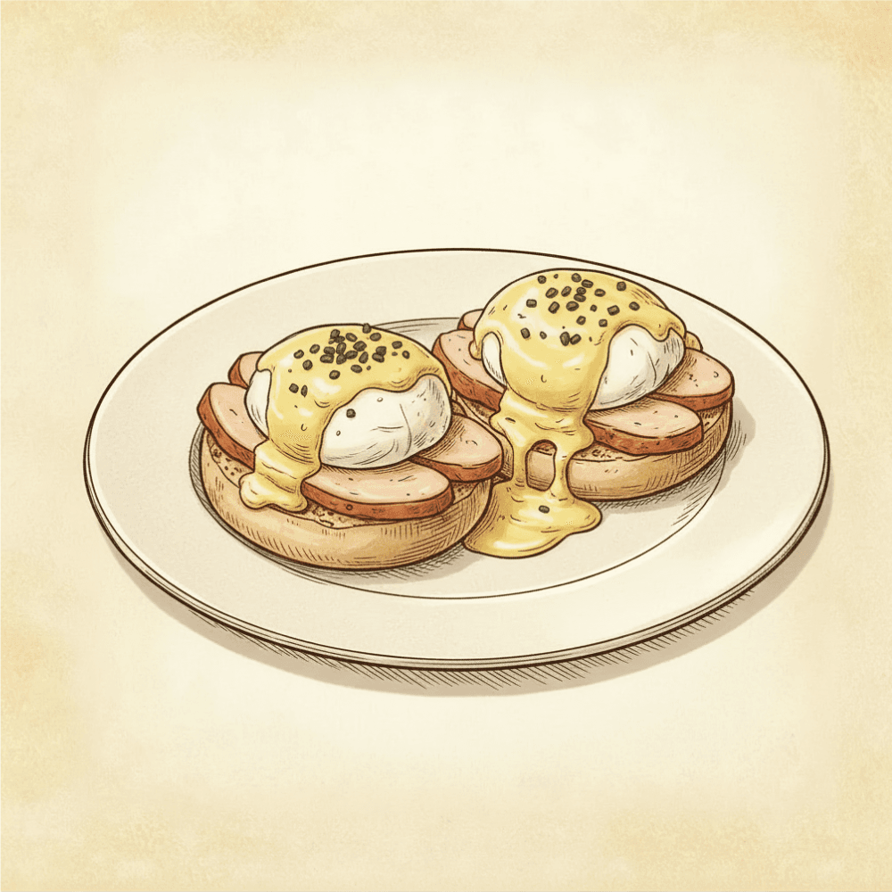 Smoked chicken Benedict